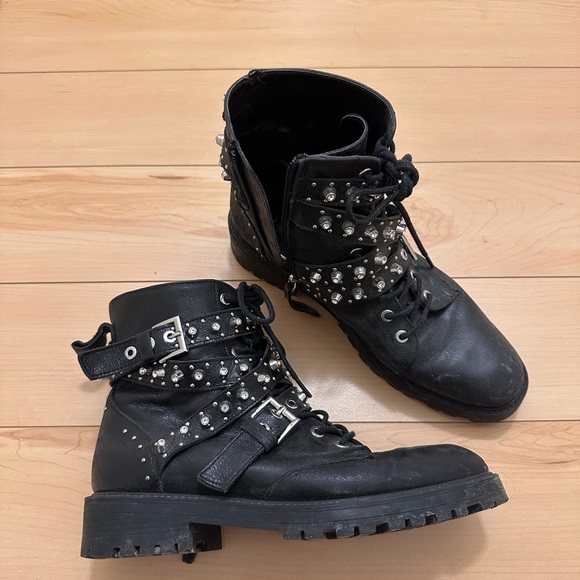 Biker ankle boots with studs - Picture 3 of 3